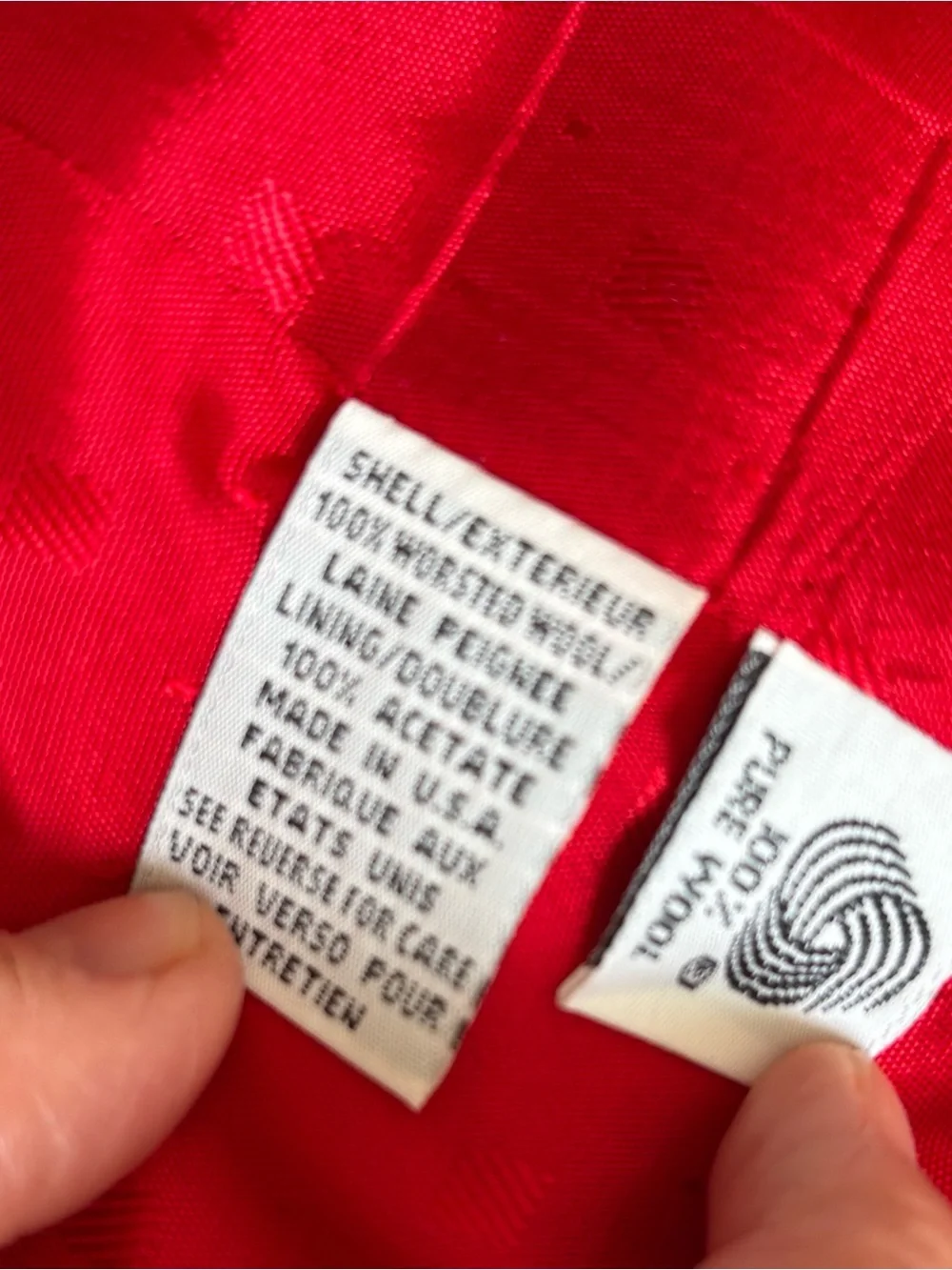 Vintage NWOT Talbots Petites worsted-wool red coat sz 12P made in USA elegant - Picture 7 of 9